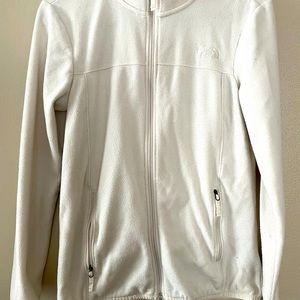 The north face off white zip up jacket size small women’s